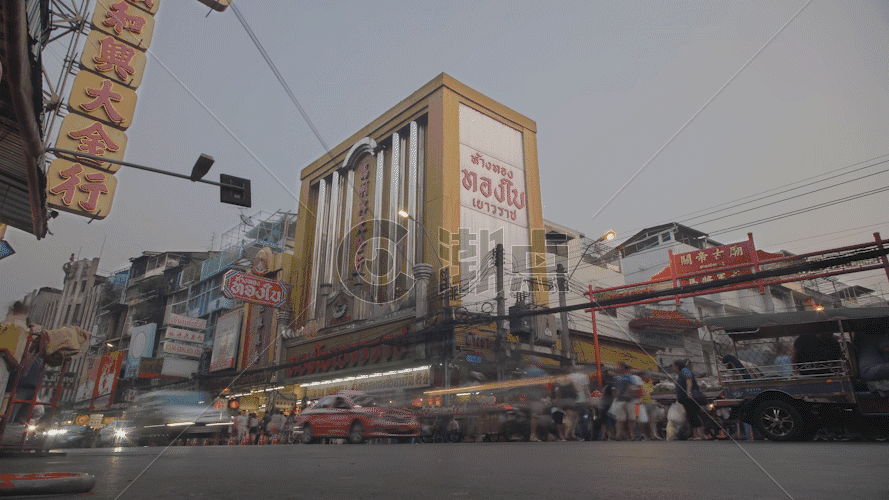 泰国曼谷繁华的大马路延迟拍摄GIF图片素材免费下载