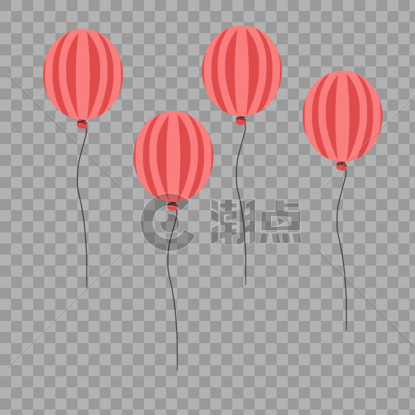 红色的气球图片素材免费下载