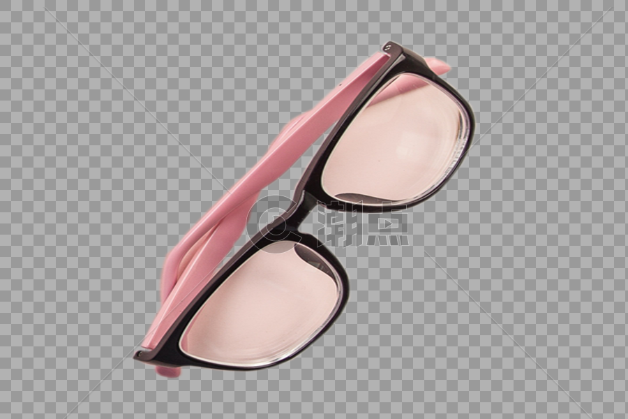 眼镜黑色镜框粉色镜腿浅粉色镜片图片素材免费下载