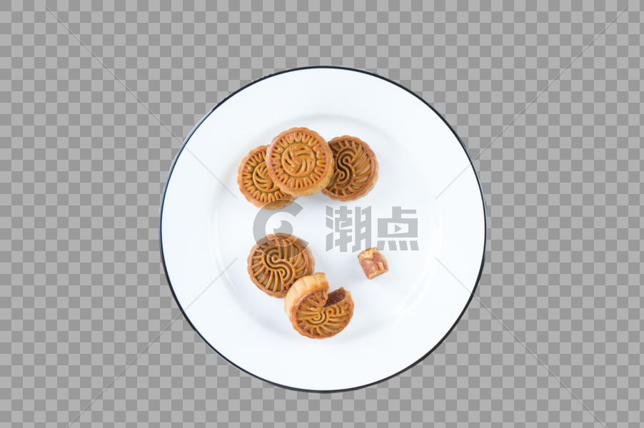 陶瓷盘子月饼美味图片素材免费下载
