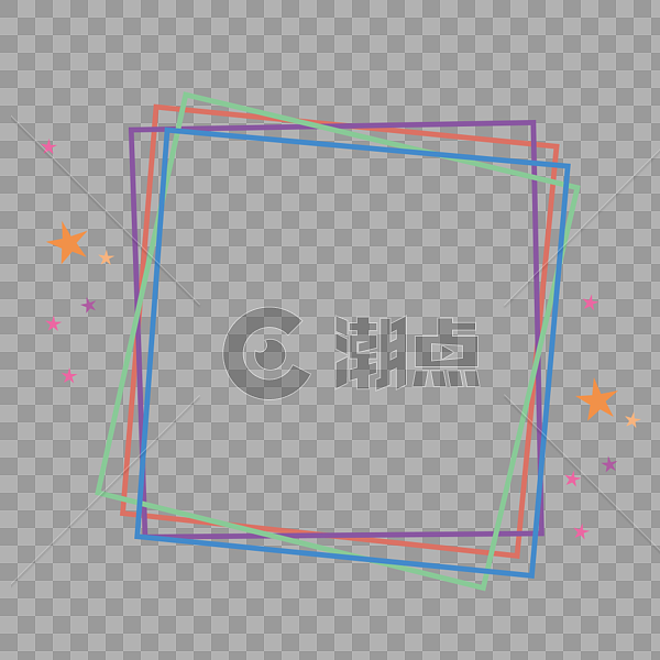 大气简约时尚彩色几何边框图片素材免费下载