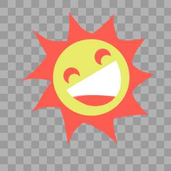 夏天主题可爱红色的欢乐太阳图片素材免费下载