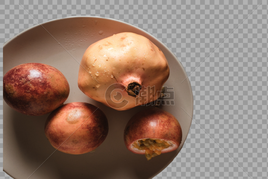 百香果石榴盘子水果美味图片素材免费下载