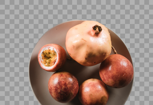 石榴百香果水果盘子美味图片素材免费下载