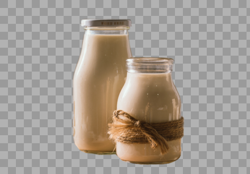 玻璃瓶子牛奶好喝图片素材免费下载