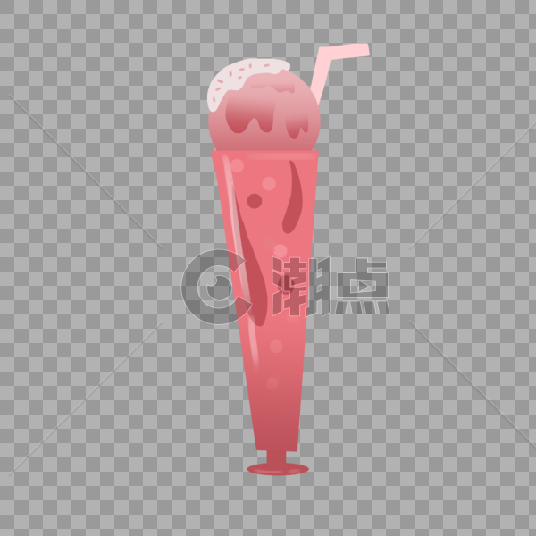 夏天主题清新好看的草莓水果冰淇淋饮料图片素材免费下载