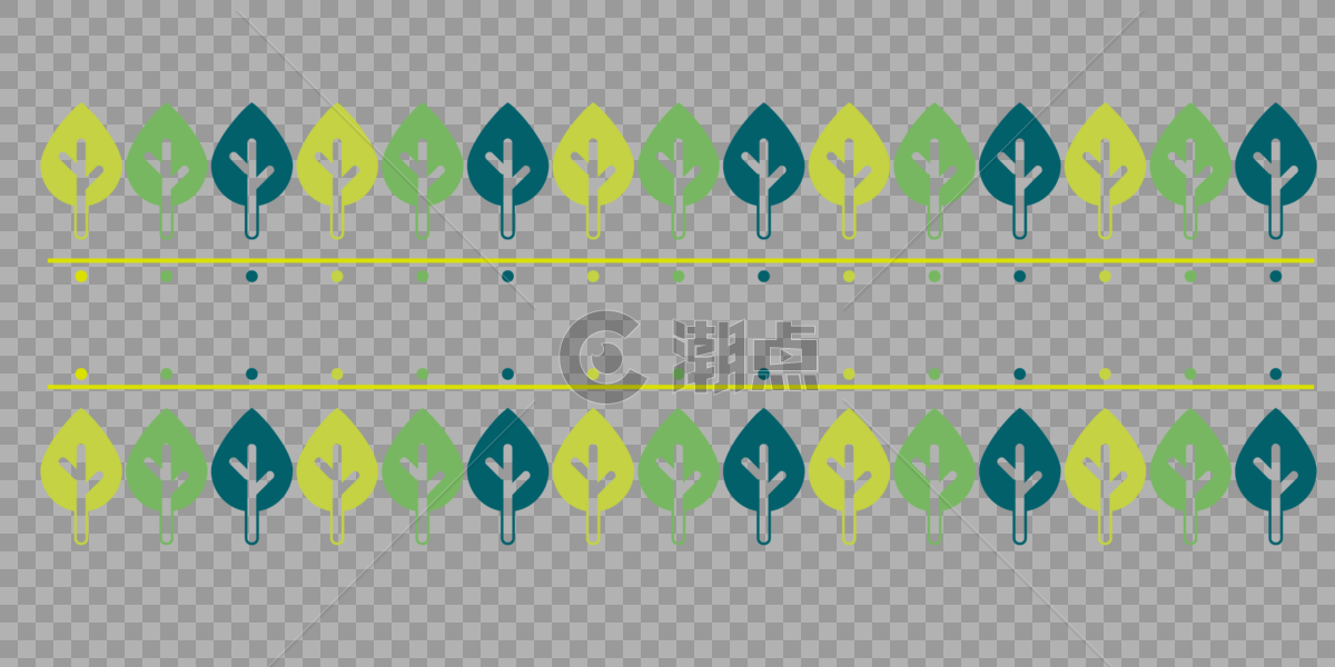 绿色清新小树底纹边框图片素材免费下载