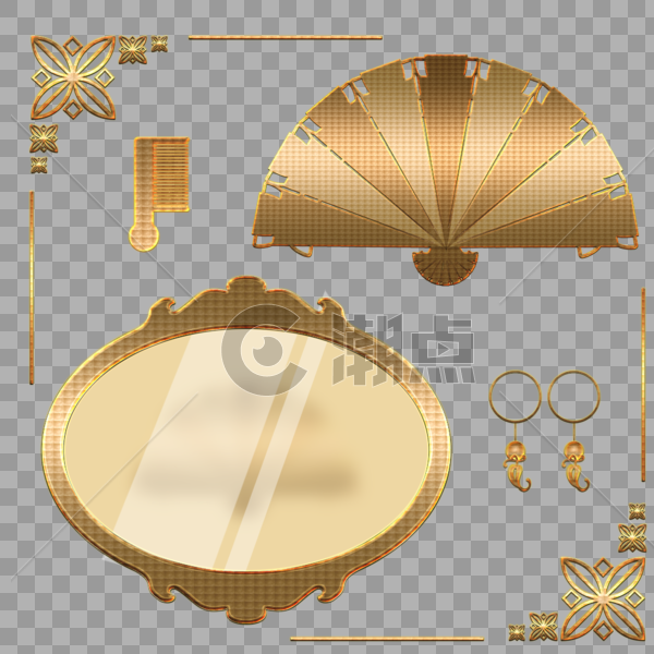 传统中国风黄金首饰装饰边框图片素材免费下载