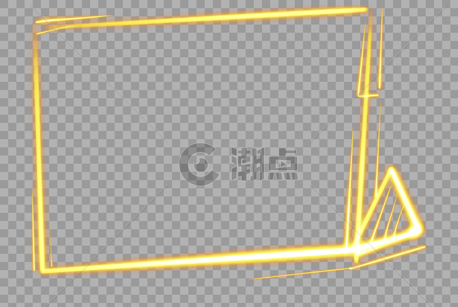 金色方形科技边框光效图片素材免费下载