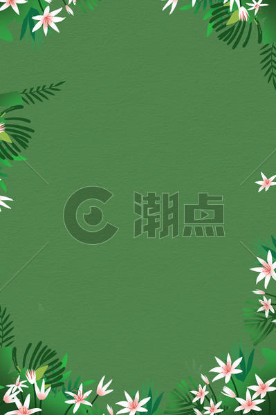 绿色鲜花叶子背景图片素材免费下载