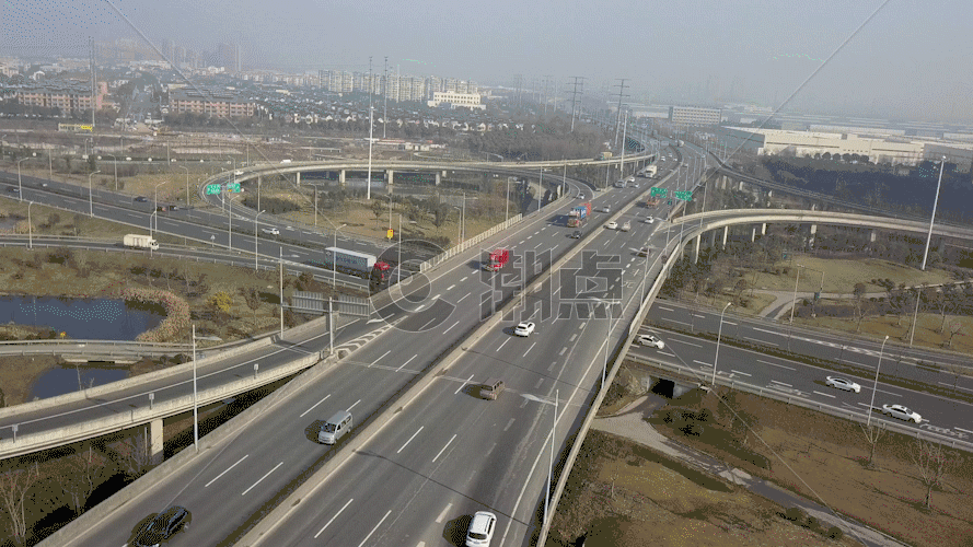 航拍城市高速公路GIF图片素材免费下载