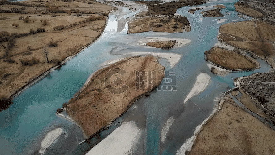 西藏雅鲁藏布大峡谷尼洋河航拍GIF图片素材免费下载