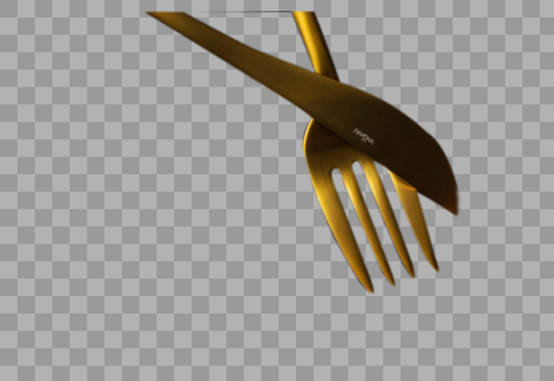 餐刀餐叉金色不锈钢图片素材免费下载