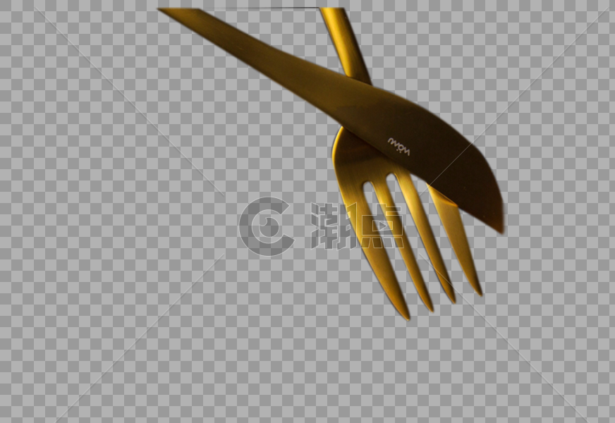 餐刀餐叉金色不锈钢图片素材免费下载