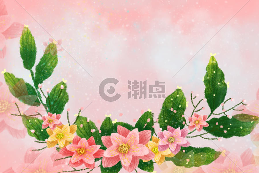粉色鲜花背景图片素材免费下载