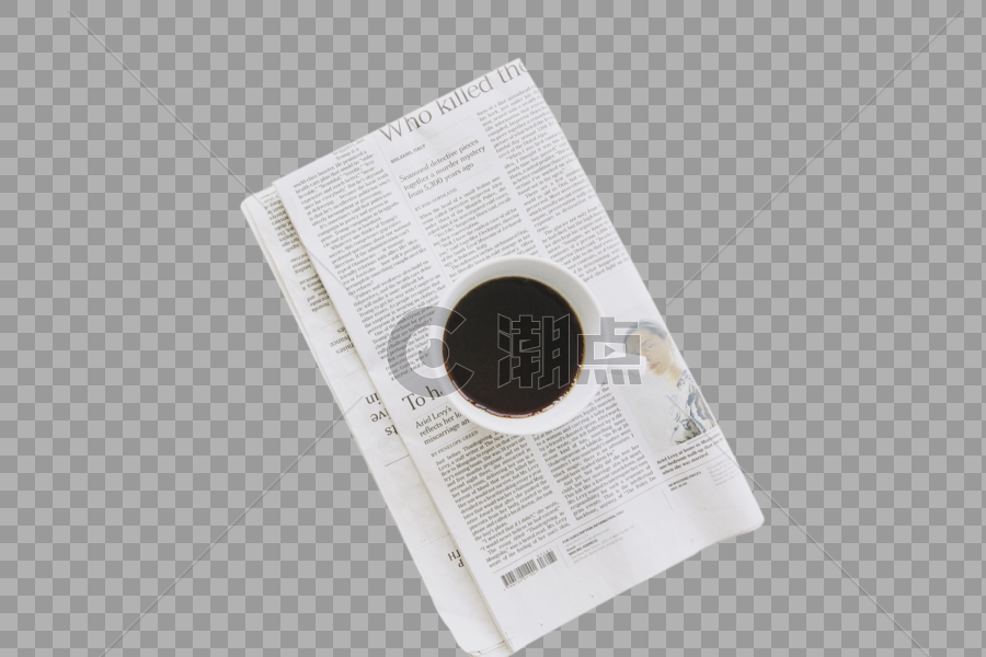 咖啡陶瓷杯报纸图片素材免费下载