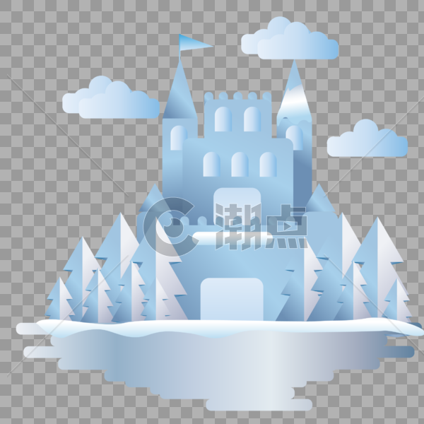 原创扁平化冬季城堡矢量图图片素材免费下载
