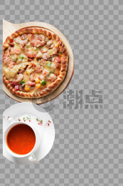 披萨饮品陶瓷杯具图片素材免费下载