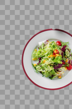 蔬菜沙拉陶瓷盘子美食图片素材免费下载