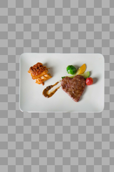 牛排通心粉盘子西餐美食图片素材免费下载