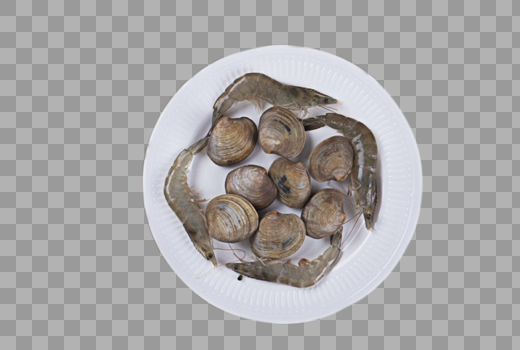 花蛤青虾盘子美食图片素材免费下载