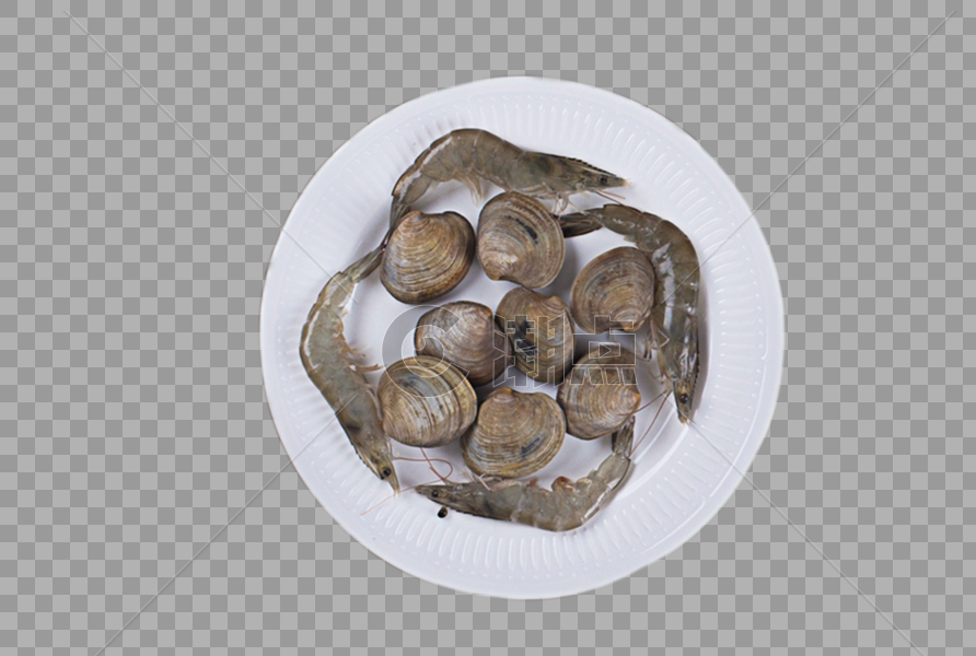 花蛤青虾盘子美食图片素材免费下载