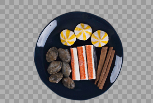 花蛤蟹棒蟹黄包盘子美食图片素材免费下载