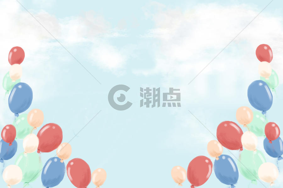 清新天空气球图片素材免费下载