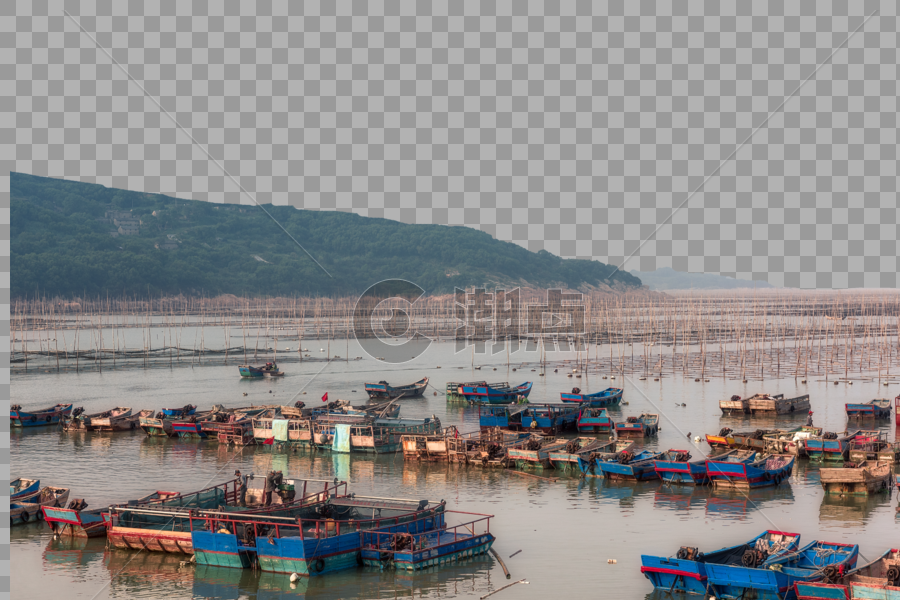 福建夕阳下的渔港图片素材免费下载