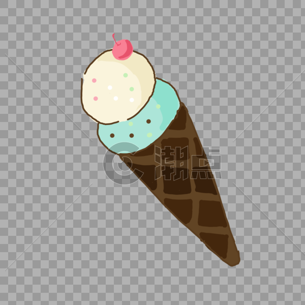 双球冰淇淋雪糕冰棍夏日炎热零食美食卡通图片素材免费下载