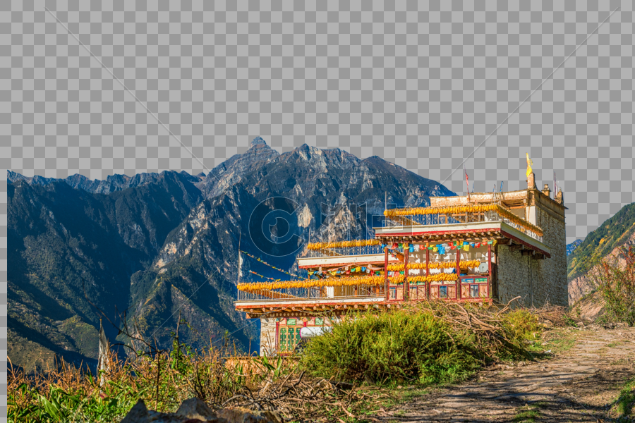 墨尔多神山与藏居图片素材免费下载