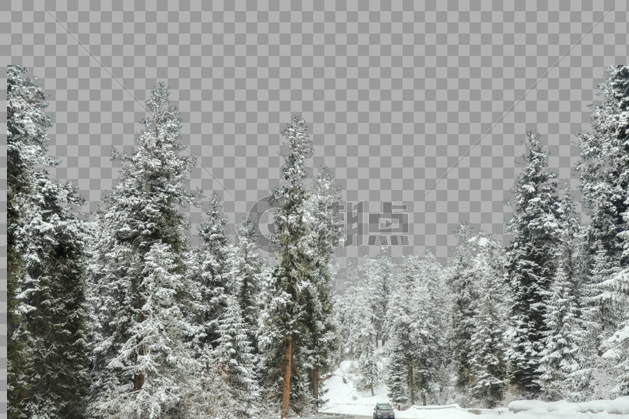白雪皑皑的大路图片素材免费下载