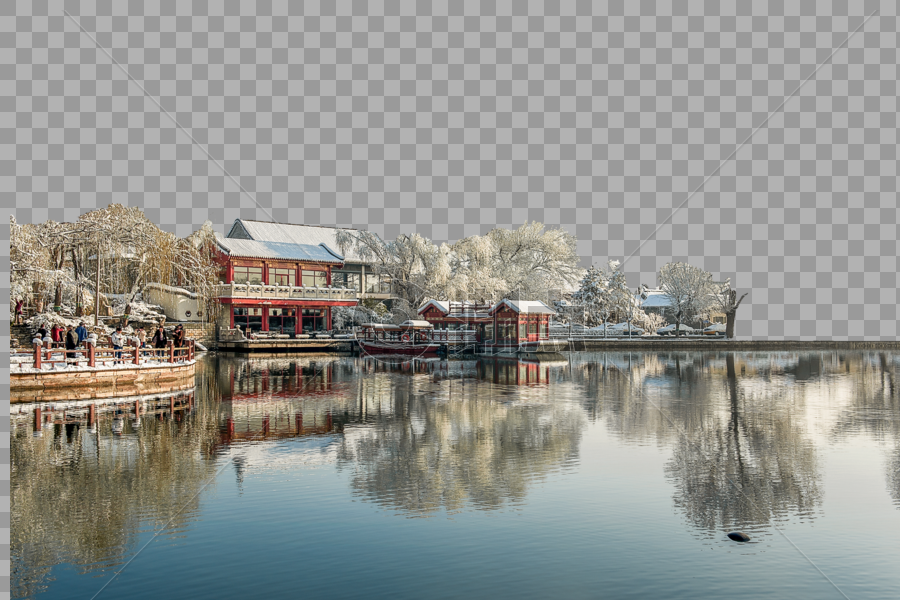 北国水上雪景图片素材免费下载