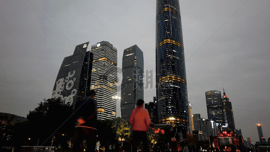 广州花城广场建筑延时视频素材GIF图片素材免费下载