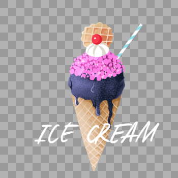 手绘元素美味冰激凌图片素材免费下载