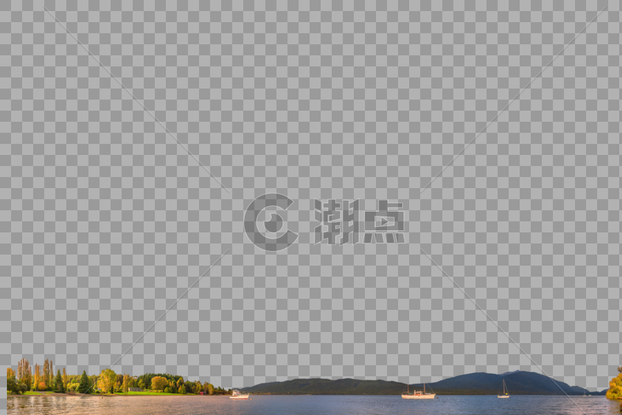 新西兰清晨的山川湖泊全景图图片素材免费下载