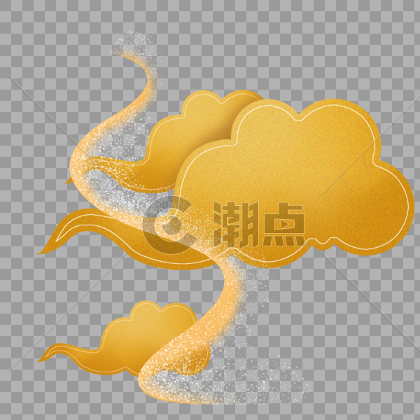 金色颗粒感剪纸云纹图片素材免费下载