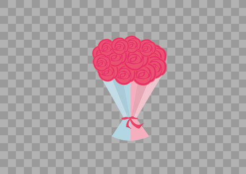 AI矢量图扁平化粉色玫瑰花花丛图片素材免费下载
