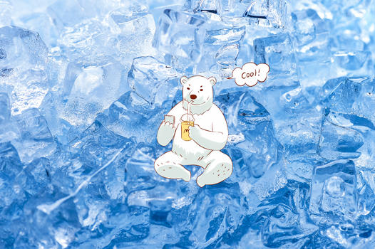 北极熊喝冷饮图片素材免费下载