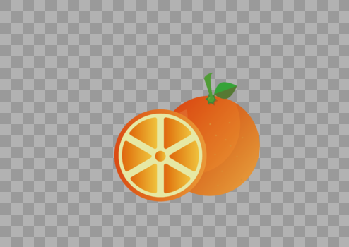 AI矢量图微3D卡通水果橙子图片素材免费下载