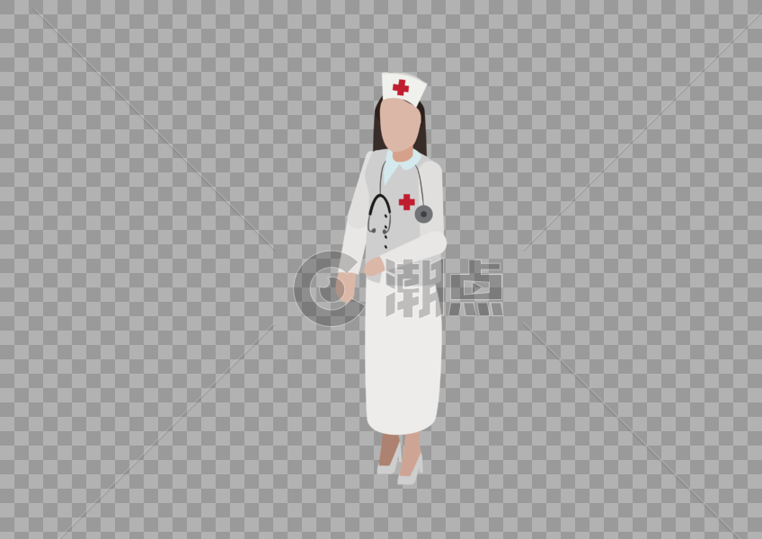 AI矢量图医疗人员元素扁平化护士人物图片素材免费下载