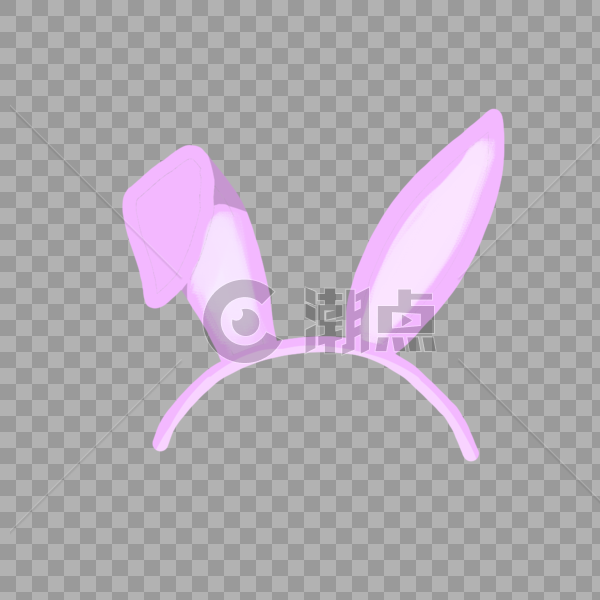六一儿童节可爱粉色兔子耳朵童趣手绘装饰图案图片素材免费下载