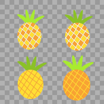 夏天夏日清新黄色菠萝扁平风装饰图案图片素材免费下载