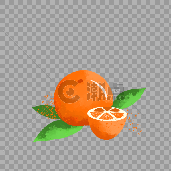 夏天夏日清新橙子水果手绘装饰图案图片素材免费下载