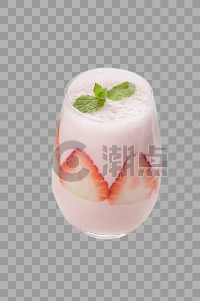 草莓饮品玻璃杯热饮图片素材免费下载
