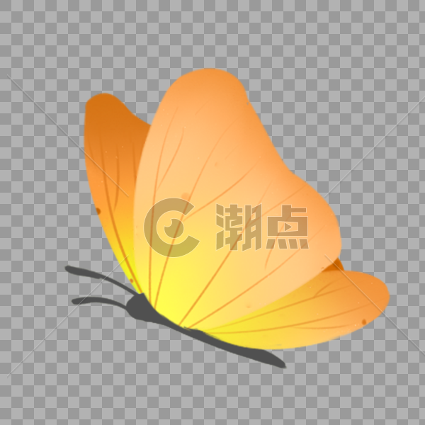 黄色装饰小蝴蝶图片素材免费下载