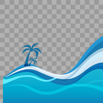 夏季蓝色海水边框图片素材免费下载