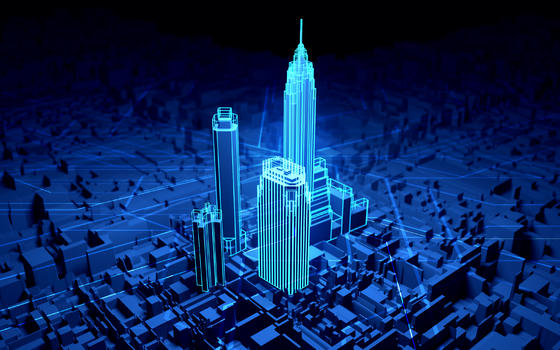 科技光线城市建筑图片素材免费下载