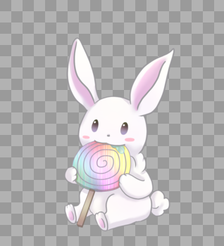 吃糖兔子图片素材免费下载