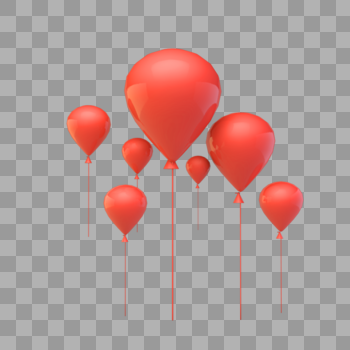 喜庆节日红色气球图片素材免费下载